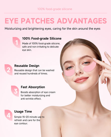Parches de Ojos Antiarrugas de Silicona Reutilizables Hidratante- Vegano