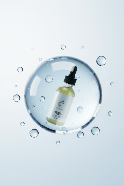 Botanical Serum dentro de gota celeste
