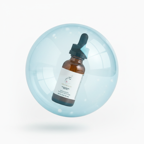 Scalp Health Hair Oil en burbuja azul celeste